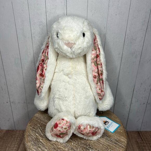 Jellycat Blossom Cream Bunny Berry Bunny FAST SHIP NEW Jellycat Bunny Medium - Picture 2 of 8